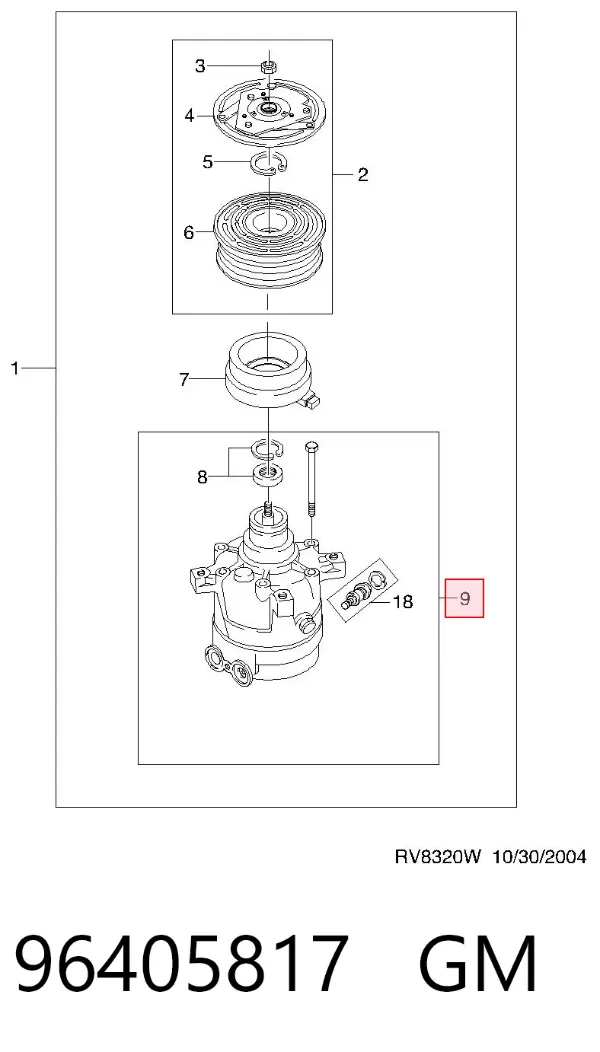 Sprężarka klimatyzacji 96405817 General Motors