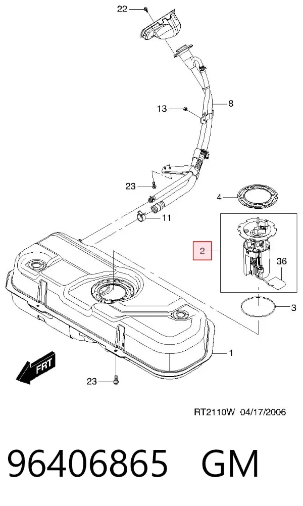 Moduł pompy paliwowej z czujnikiem poziomu paliwa 96406865 General Motors