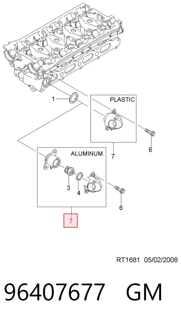 Termostat 96407677 General Motors