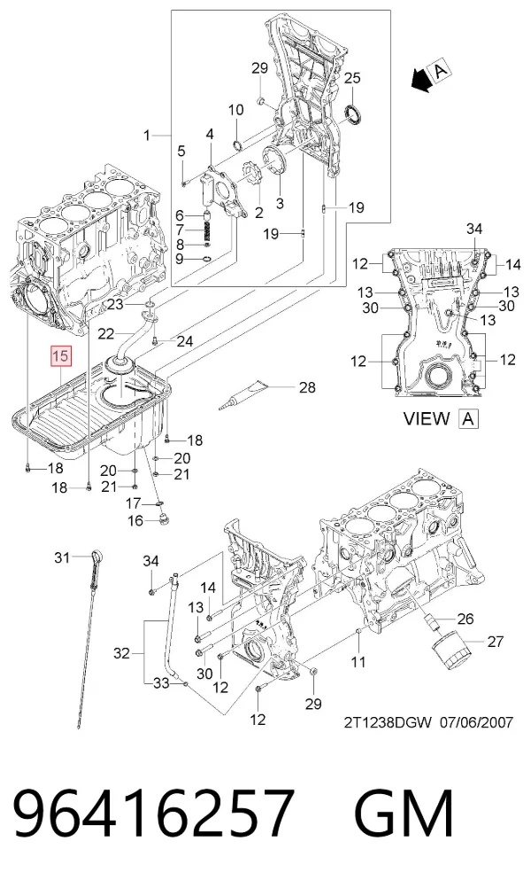 Miska olejowa silnika 96416257 General Motors