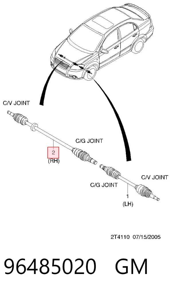 Półoś napędowa przednia prawa 96485020 General Motors