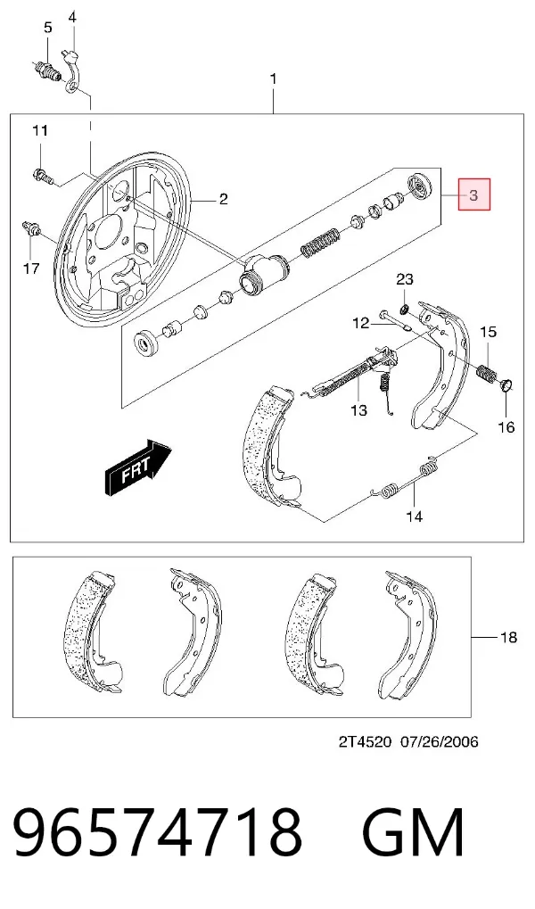 Cylinder hamulcowy roboczy tylny 96574718 General Motors
