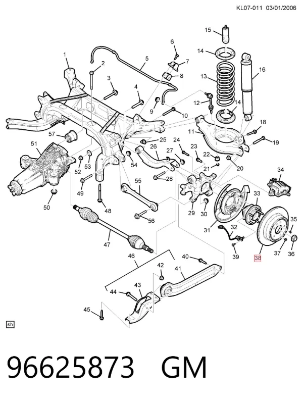 Tarcza hamulcowa tylna 96625873 General Motors
