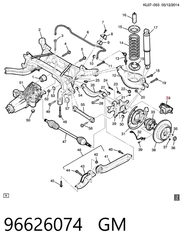 Zacisk hamulcowy tylny prawy 96626074 General Motors