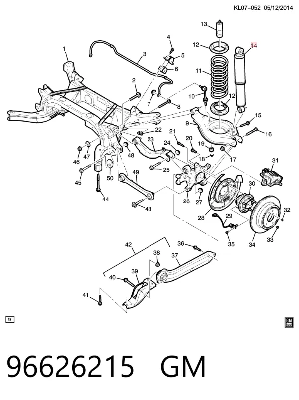 Amortyzator tylny 96626215 General Motors