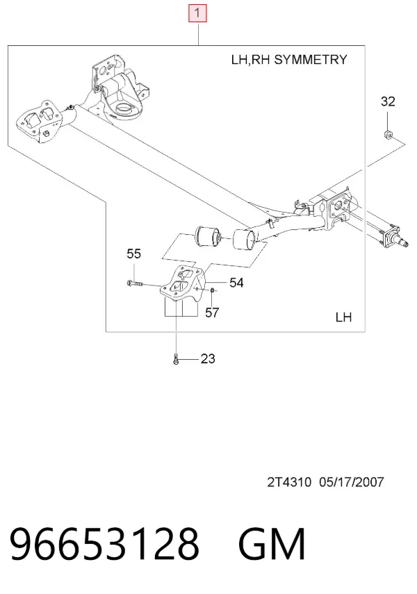 Korpus osi tylnej Daewoo Lanos KLAT