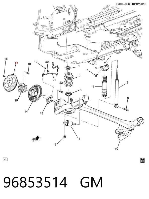 Bęben hamulcowy tylny 96853514 General Motors