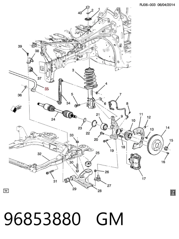 Stabilizator przedni Chevrolet Aveo III