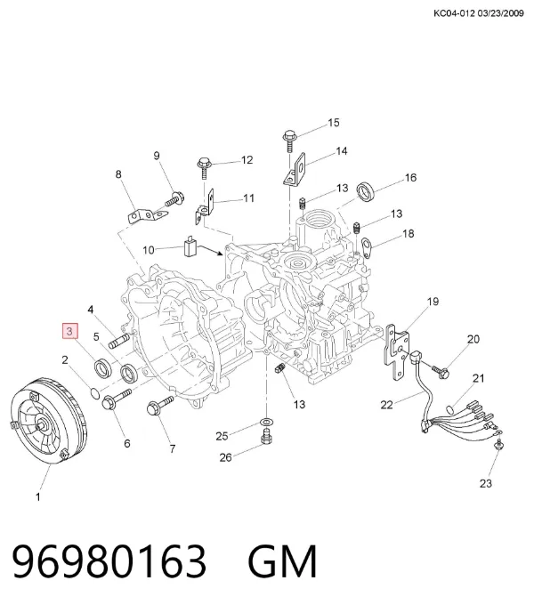 Uszczelniacz półosi prawej mostu przedniego 96980163 General Motors