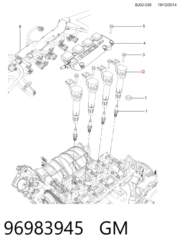 Cewka zapłonowa 96983945 General Motors