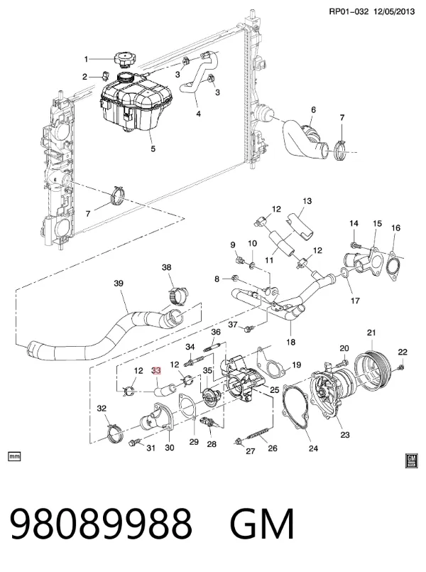 Termostat 98089988 General Motors