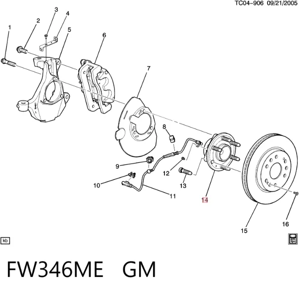 Piasta przednia FW346ME General Motors