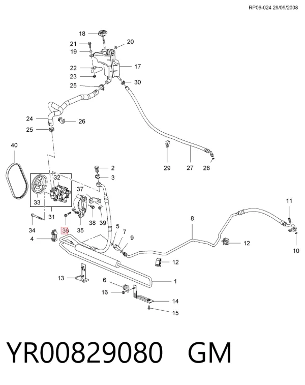 Łańcuch rozrządu, zestaw YR00829080 General Motors