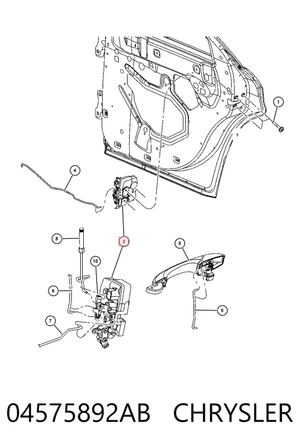 Zamek drzwi tylnych lewych Chrysler 300 C