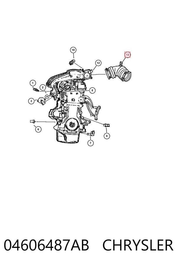 Czujnik temperatury powietrza wlotowego 04606487AB Chrysler
