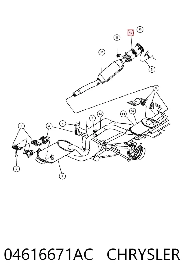 Uszczelka rury odbiornika tłumika 04616671AC Chrysler