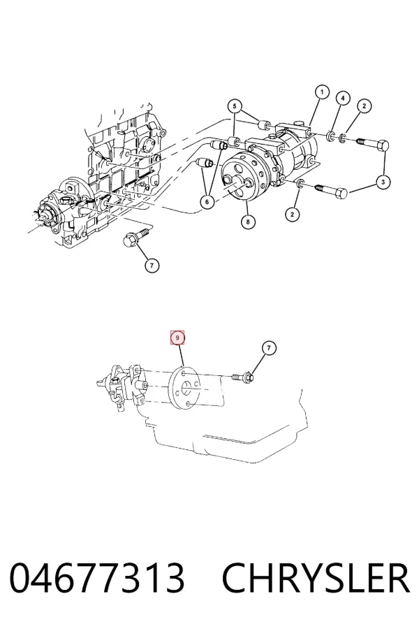 Sprzęgło sprężarki klimatyzacji 04677313 Chrysler