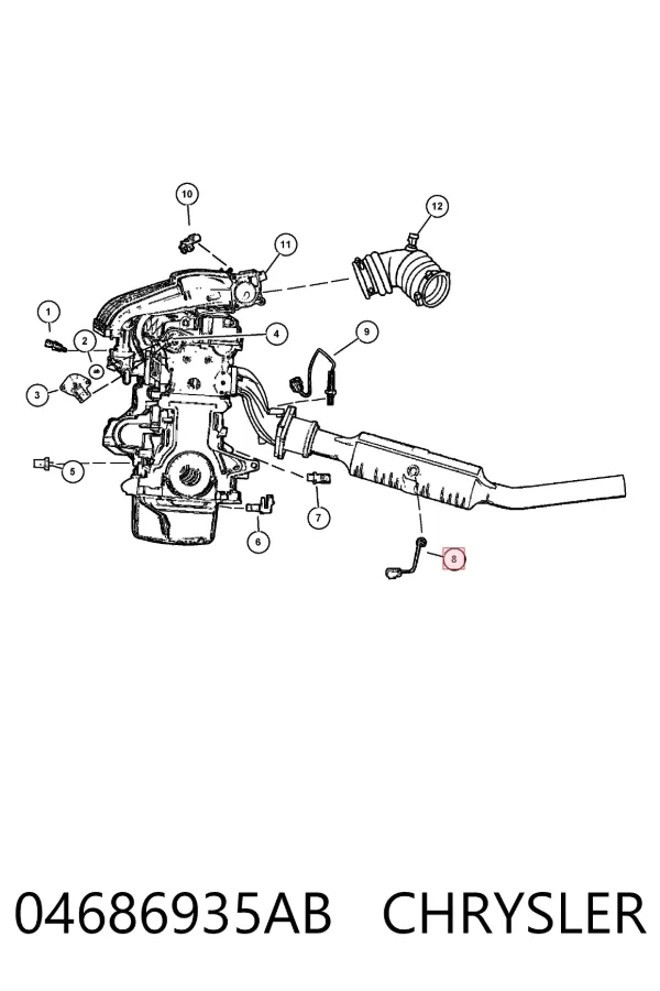 Sonda lambda, czujnik tlenu Chrysler Voyager III