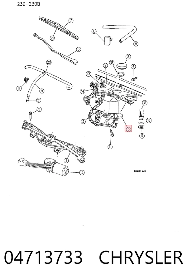 Pompka spryskiwacza szyby przedniej 04713733 Chrysler