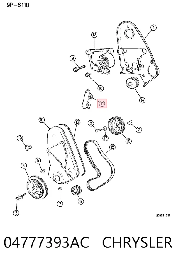 Napinacz paska rozrządu 04777393AC Chrysler