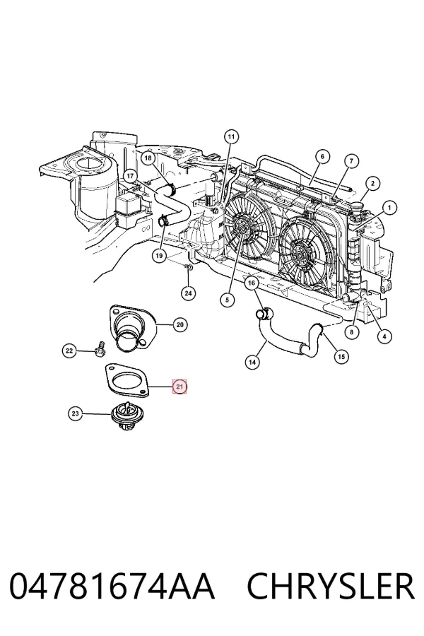 Uszczelka termostatu 04781674AA Chrysler