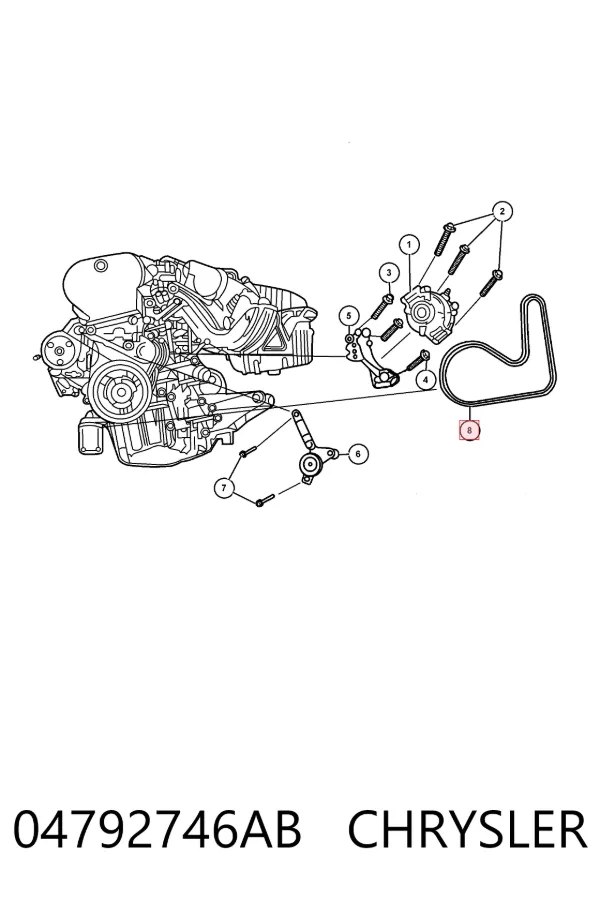 Pas napędowy mechanizmów 04792746AB Chrysler