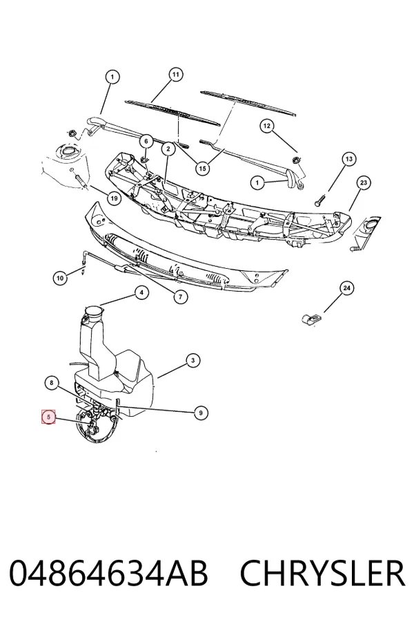 Pompka spryskiwacza szyby przedniej Chrysler Voyager I ES