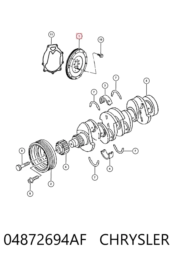 Zestaw sprzęgła (3 części) 04872694AF Chrysler