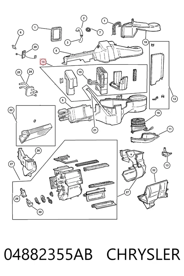Parownik klimatyzacji 04882355AB Chrysler