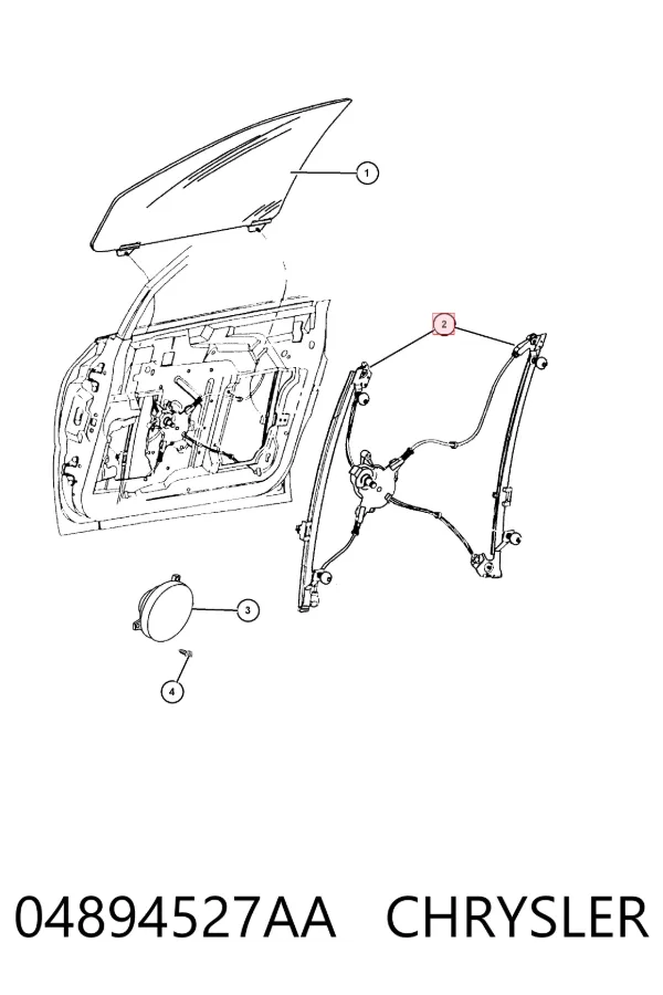 Mechanizm podnoszenia szyby drzwi przednich lewych Chrysler Voyager III