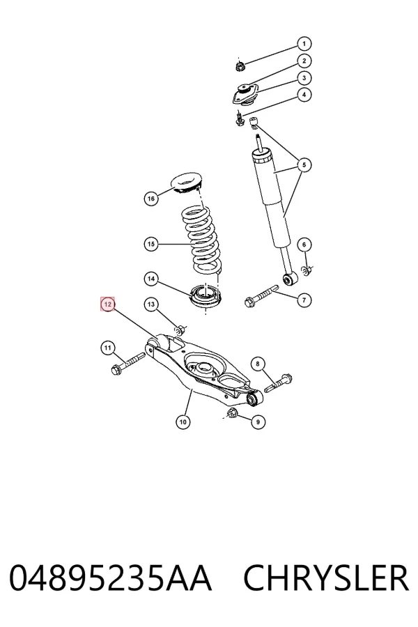 Silentblock wahacza tylnego dolnego 04895235AA Chrysler