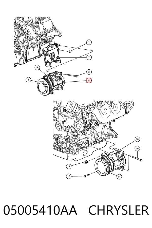Sprężarka klimatyzacji 05005410AA Chrysler