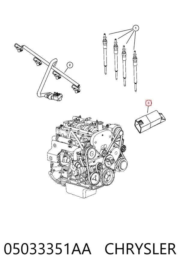 Przekaźnik świec żarowych 05033351AA Chrysler