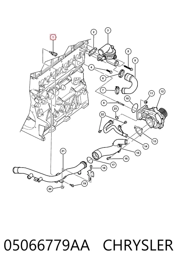 Czujnik temperatury płynu chłodzącego 05066779AA Chrysler