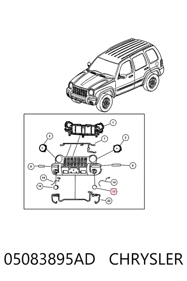 Lampa przeciwmgielna lewa Jeep Liberty/Cherokee 