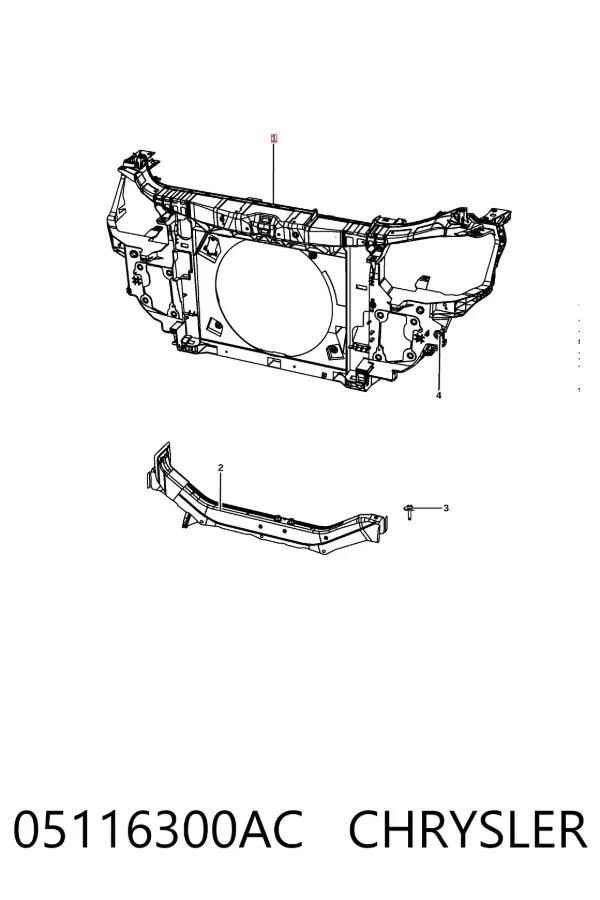 Osłona chłodnicy kompletna (panel mocowania reflektorów) Dodge Journey 