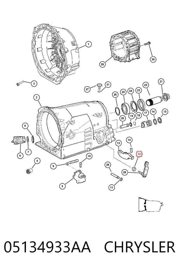 Uszczelniacz wybieraka skrzyni biegów 05134933AA Chrysler