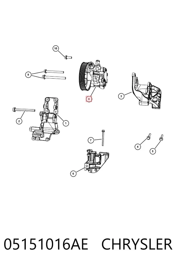 Pompa wspomagania hydraulicznego kierownicy K05151016AE Fiat/Alfa/Lancia