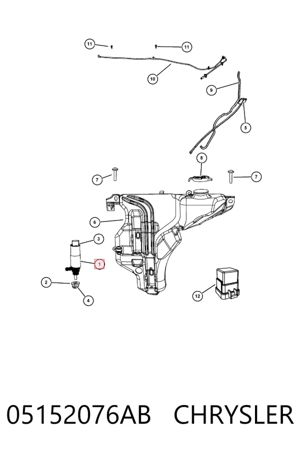 Pompka spryskiwacza szyby przedniej 05152076AB Chrysler