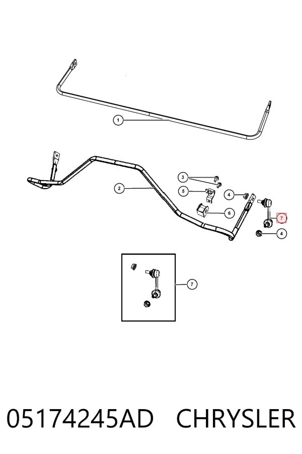 Łącznik stabilizatora tylnego 05174245AD Chrysler