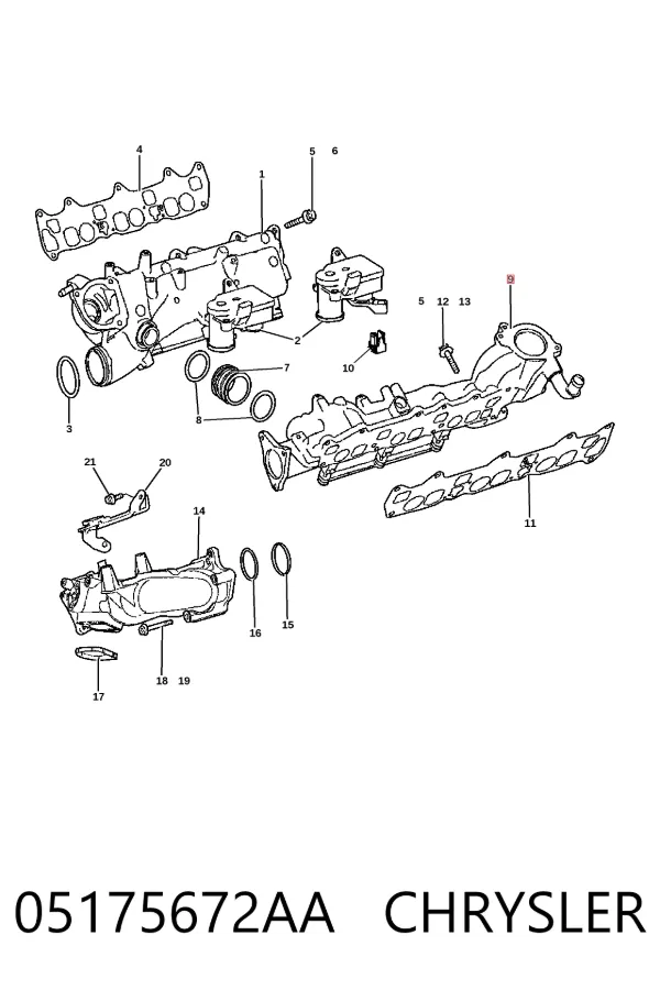 Kolektor ssący lewy 05175672AA Chrysler
