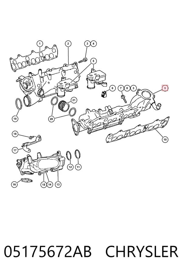 Kolektor ssący lewy 05175672AB Chrysler