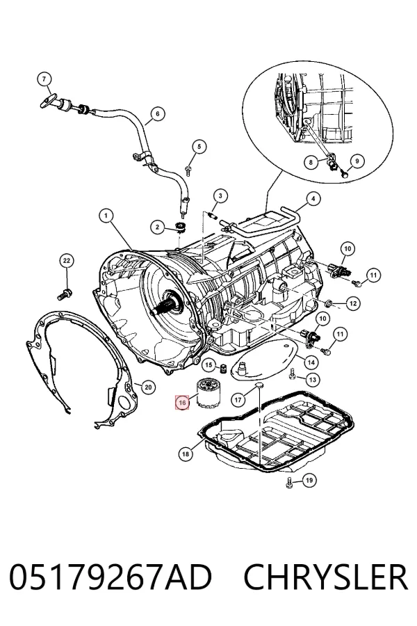 Filtr automatycznej skrzyni biegów 05179267AD Chrysler
