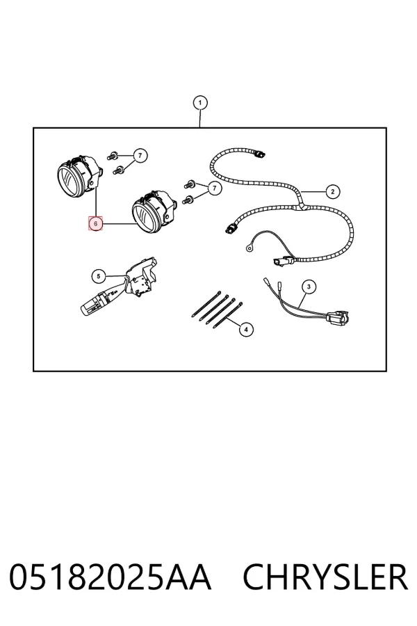 Lampa przeciwmgielna lewa/prawa 05182025AA Chrysler