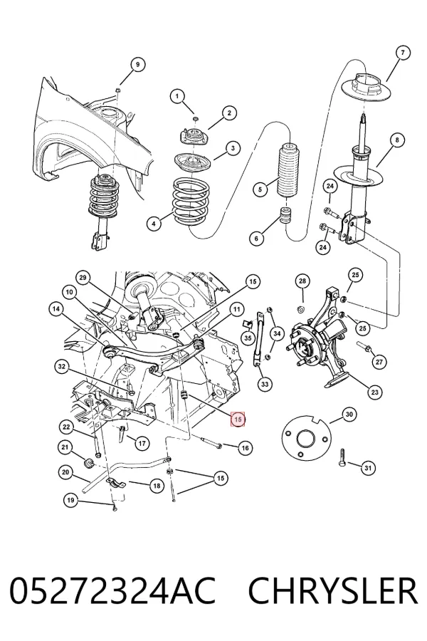 Łącznik stabilizatora przedniego 05272324AC Chrysler