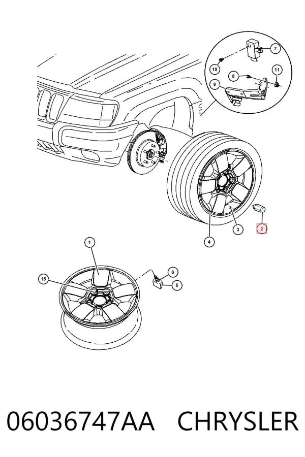 Nakrętka koła 06036747AA Chrysler