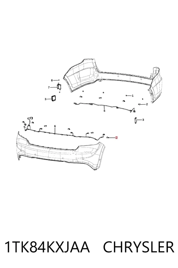 Czujnik parkowania tylny 1TK84KXJAA Chrysler
