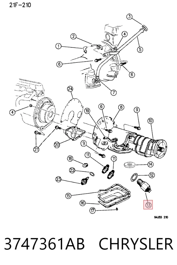Czujnik włączania światła cofania 3747361AB Chrysler