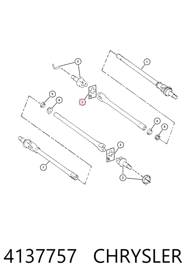 Krzyżak półosi przedniej 4137757 Chrysler