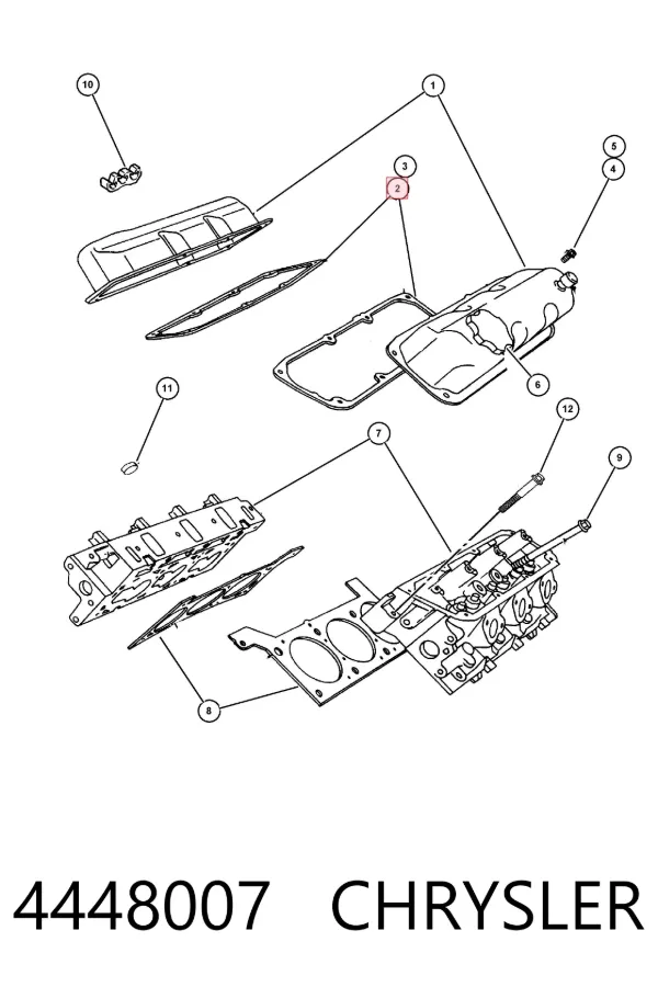 Uszczelka pokrywy zaworowej silnika 4448007 Chrysler